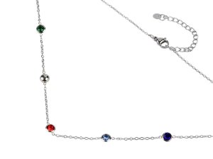 Náhrdelník z nerezove oceli s broušenými kamínky