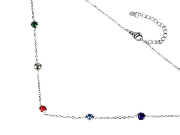 Náhrdelník z nerezove oceli s broušenými kamínky