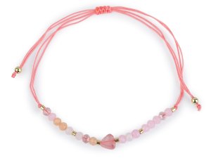 Náramek shamballa srdce a broušené korálky s AB efektem