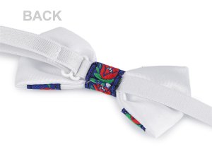 Saténový motýlek folklor hand made, délka 9 cm