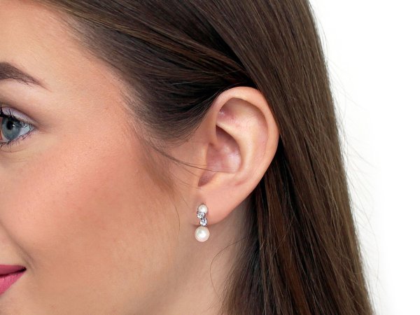 Perlové náušnice z nerezové oceli