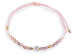 Náramek shamballa srdce a broušené korálky s AB efektem