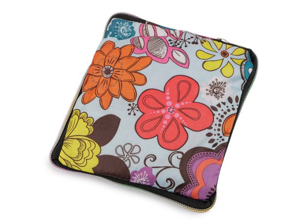 Skládací nákupní taška se zipem pevná 38x44 cm