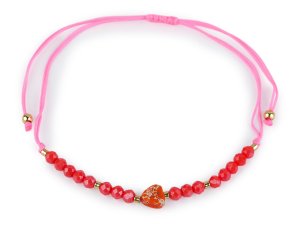 Náramek shamballa srdce a broušené korálky s AB efektem