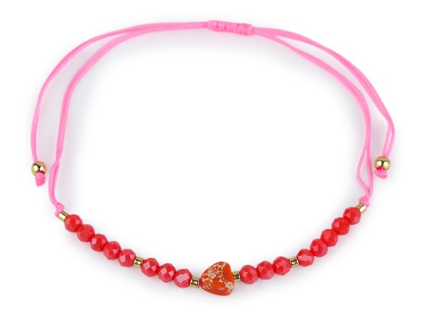 Náramek shamballa srdce a broušené korálky s AB efektem