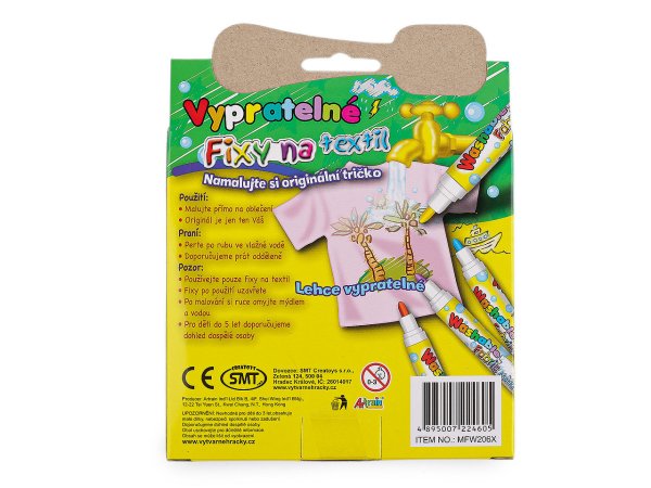 Fixy na textil sada 6 ks