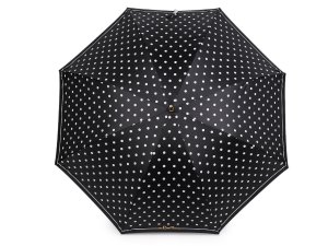 Dámský vystřelovací deštník s puntíky a perlami