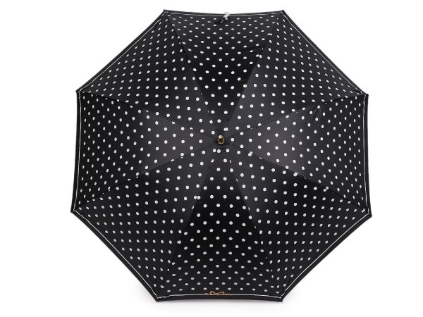 Dámský vystřelovací deštník s puntíky a perlami