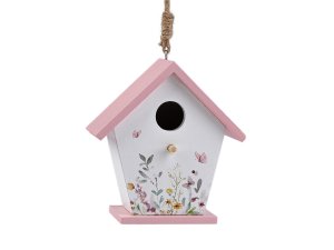 Dřevěná ptačí budka malovaná