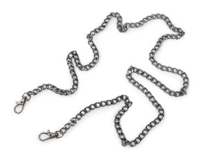 Řetízek na kabelky s reliéfem, s karabinou, délka 120 cm