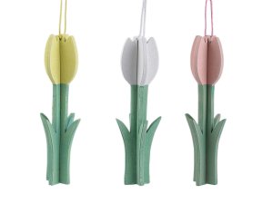 Dřevěný tulipán k zavěšení