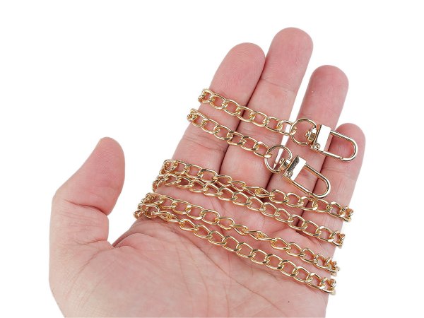 Řetízek na kabelky s karabinou délka 125 cm, šíře 6 mm