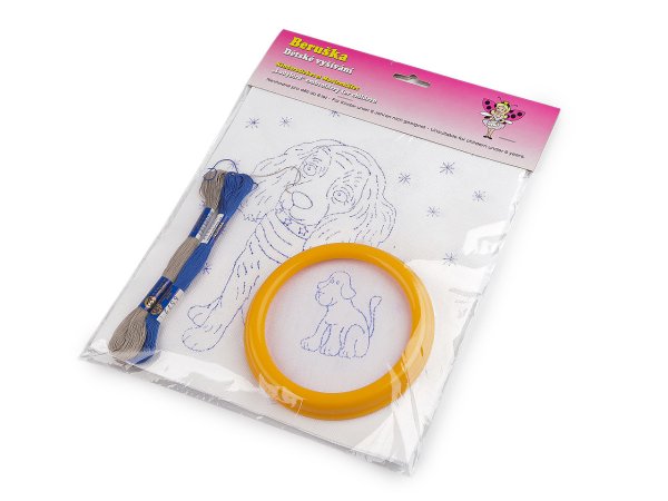 Dětské vyšívání s předtištěným motivem a rámečkem