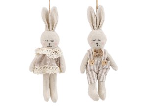 Textilní velikonoční zajíček k zavěšení