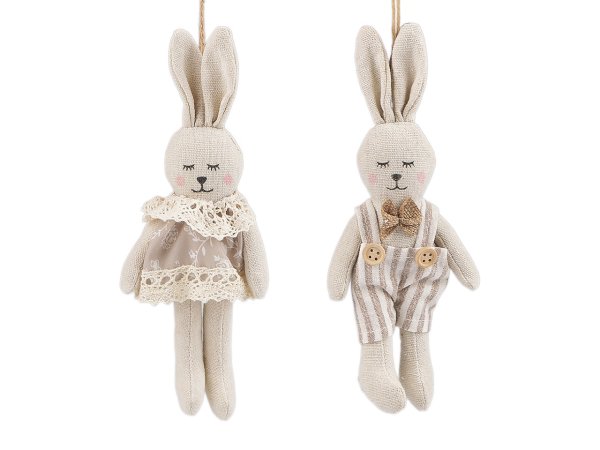 Textilní velikonoční zajíček k zavěšení