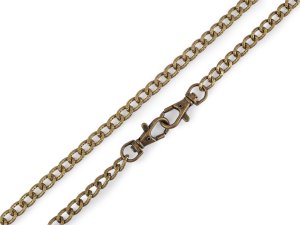 Řetízek na kabelky s reliéfem, s karabinou, délka 120 cm