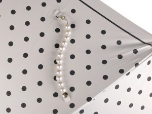 Dámský vystřelovací deštník s puntíky a perlami