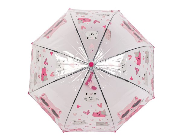 Dětský průhledný vystřelovací deštník kočka