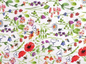 Bavlněná látka / plátno luční květy šíře 220 cm