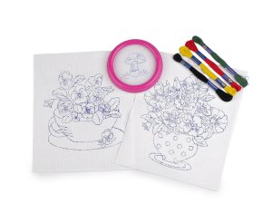 Dětské vyšívání s předtištěným motivem a rámečkem