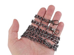 Řetízek na kabelky s reliéfem, s karabinou, délka 120 cm