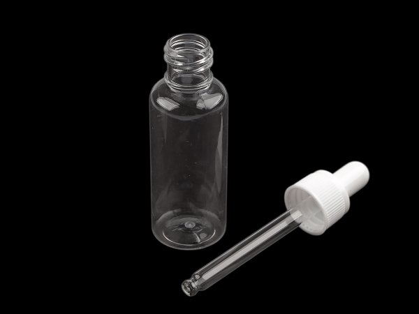Plastová lahvička se skleněným kapátkem / pipetou 48 ml