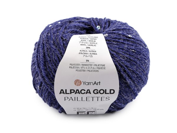 Pletací příze Alpaca Gold s flitry 50 g