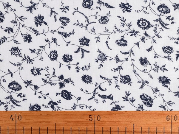 Bavlněná látka / plátno rostliny / květy