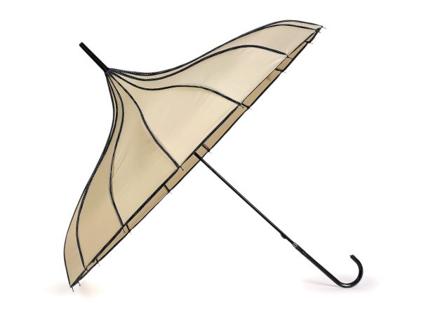 Dámský deštník pagoda s koženou rukojetí