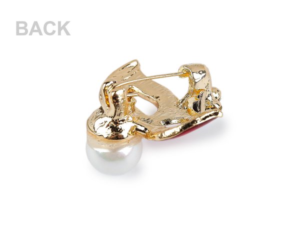 Brož s broušenými kamínky a perlou maska