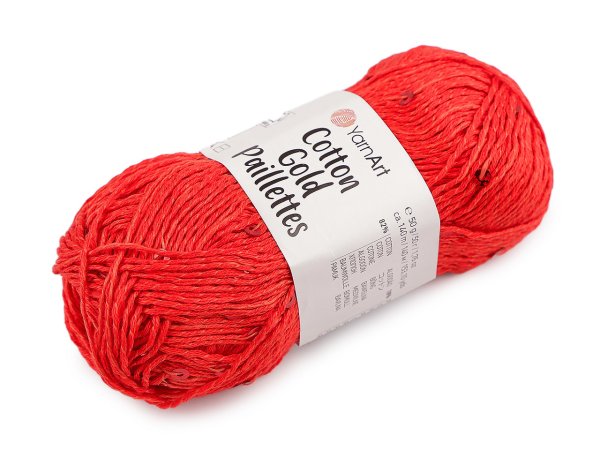 Pletací příze Cotton Gold Paillettes s flitry 50 g