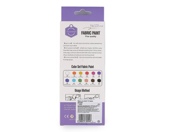 Barvy na textil 12 barev