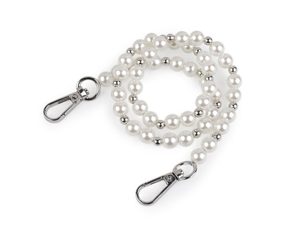 Perlový řetízek / ucho na kabelky a telefony délka 60 cm