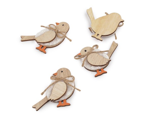 Dřevěný ptáček k aranžování
