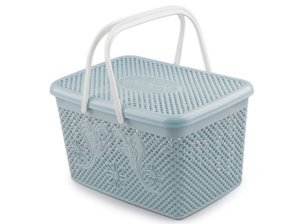 Plastový košík s víkem 20x35 cm