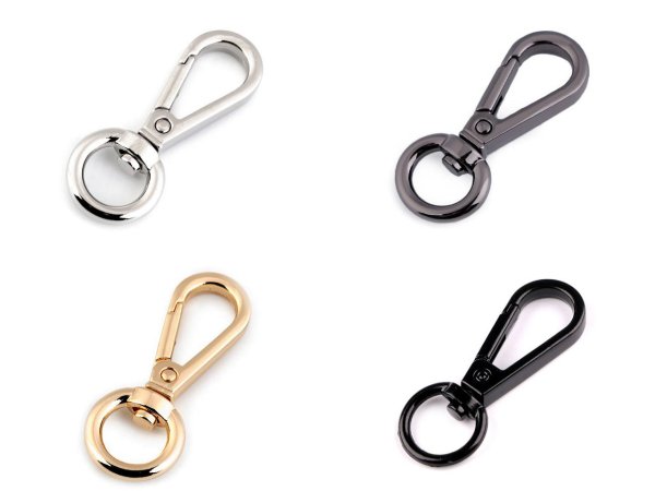 Kovová karabina otočná, průvlek 12 mm