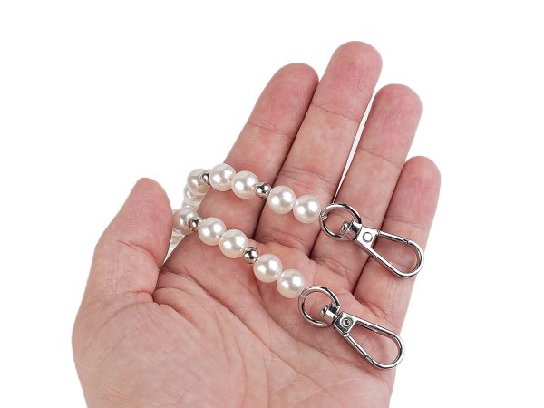 Perlový řetízek / ucho na kabelky a telefony délka 60 cm