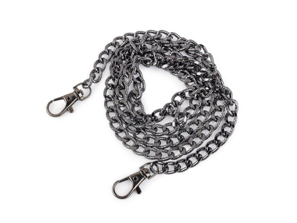 Řetízek na kabelky s reliéfem, s karabinou, délka 120 cm