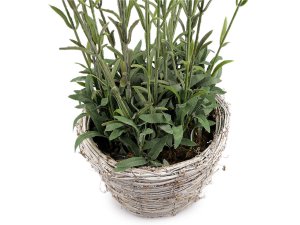 Umělá levandule v proutěném květináči, výška 78 cm