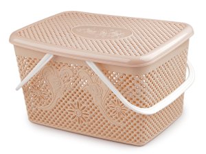 Plastový košík s víkem 20x35 cm