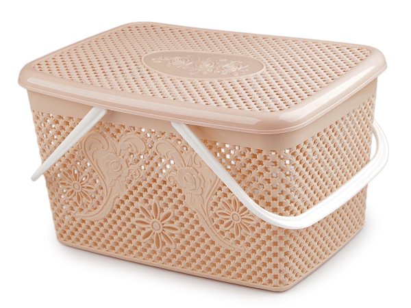 Plastový košík s víkem 20x35 cm