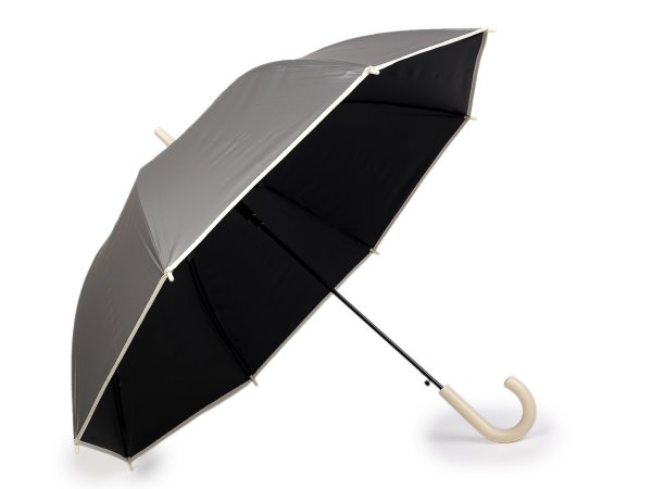 Dámský vystřelovací deštník béžový lem