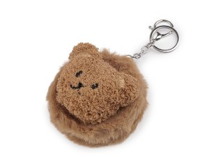 Plyšové kosmetické zrcátko / přívěsek na kabelku medvěd, kapybara