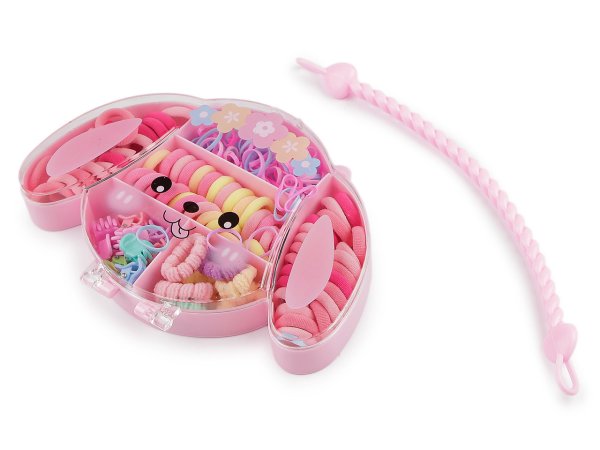 Mini gumičky a sponky do vlasů v boxu