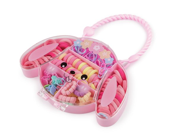 Mini gumičky a sponky do vlasů v boxu