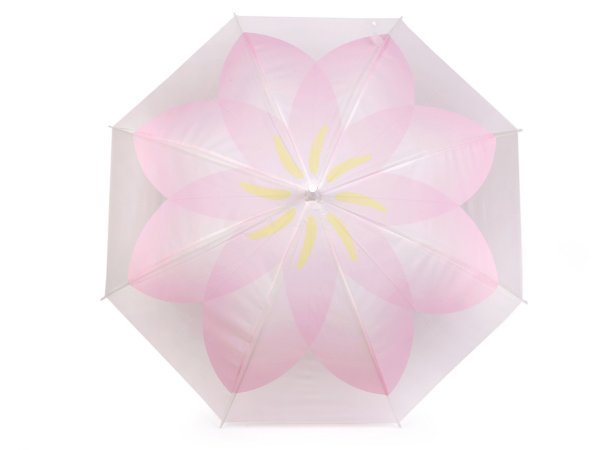 Dámský / dívčí průhledný vystřelovací deštník květ