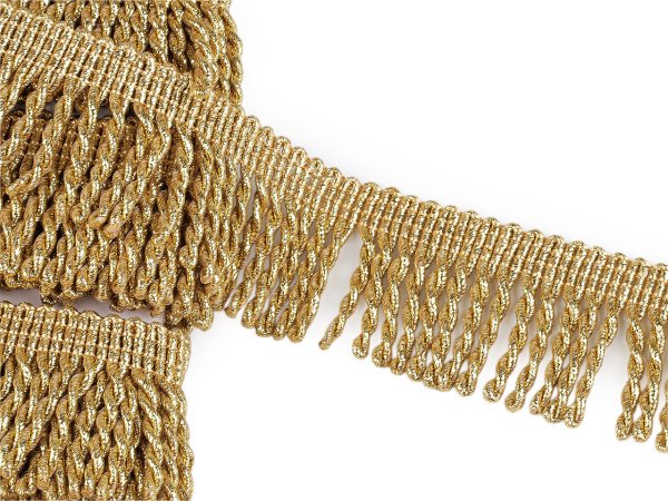 Třásně lurexové kroucené šíře 50 mm