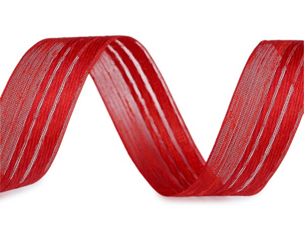 Plátnová stuha s efektní nití šíře 25 mm