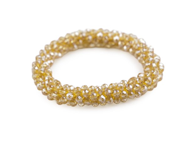 Náramek / gumička z broušených korálků