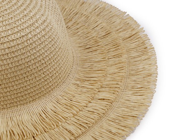 Dámský letní klobouk / slamák k dozdobení s třásněmi